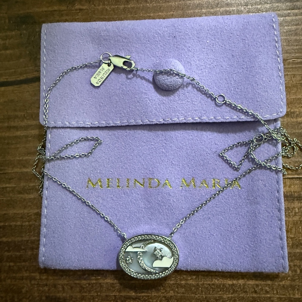 Melinda Maria Silver Necklace with Celestial Charm